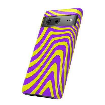 Retro wavy - yellow and purple - Tough Cases