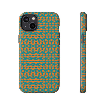 Playful dolphins - Orange - Aqua 008E97 - Tough Cases