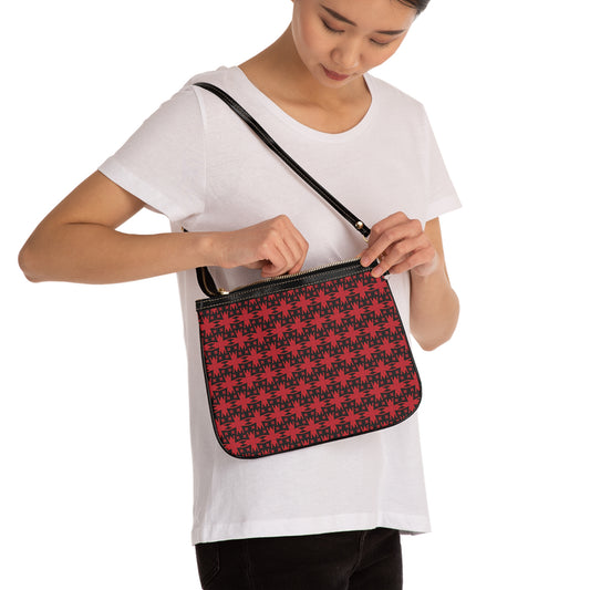 Letter Art - M - Red - Black 000000 - Small Shoulder Bag