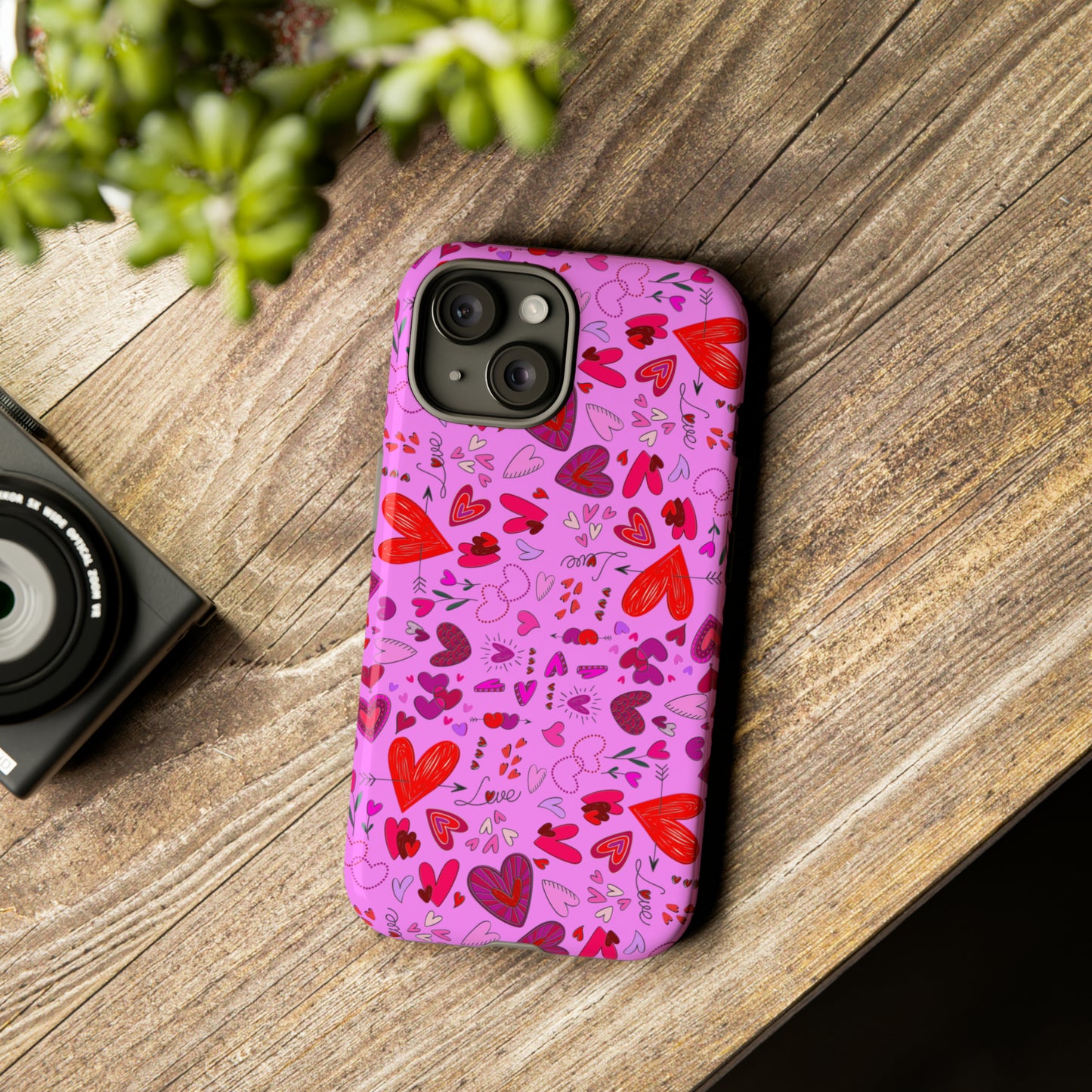 Heart Doodles - Fuschia Pink ff8eff - Tough Cases