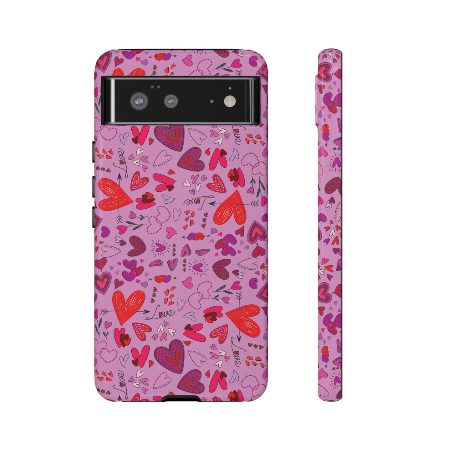 Heart Doodles - Fuschia Pink ff8eff - Tough Cases