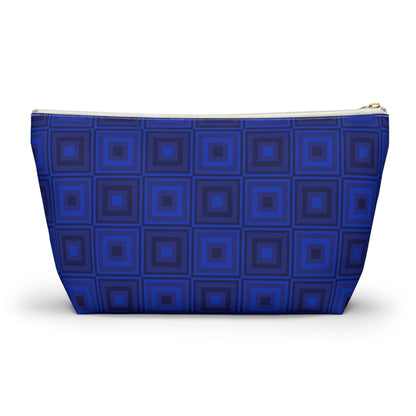 Blue Squares - Accessory Pouch w T-bottom