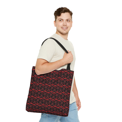 Anchors Away - Red - Black 000000 - Tote Bag