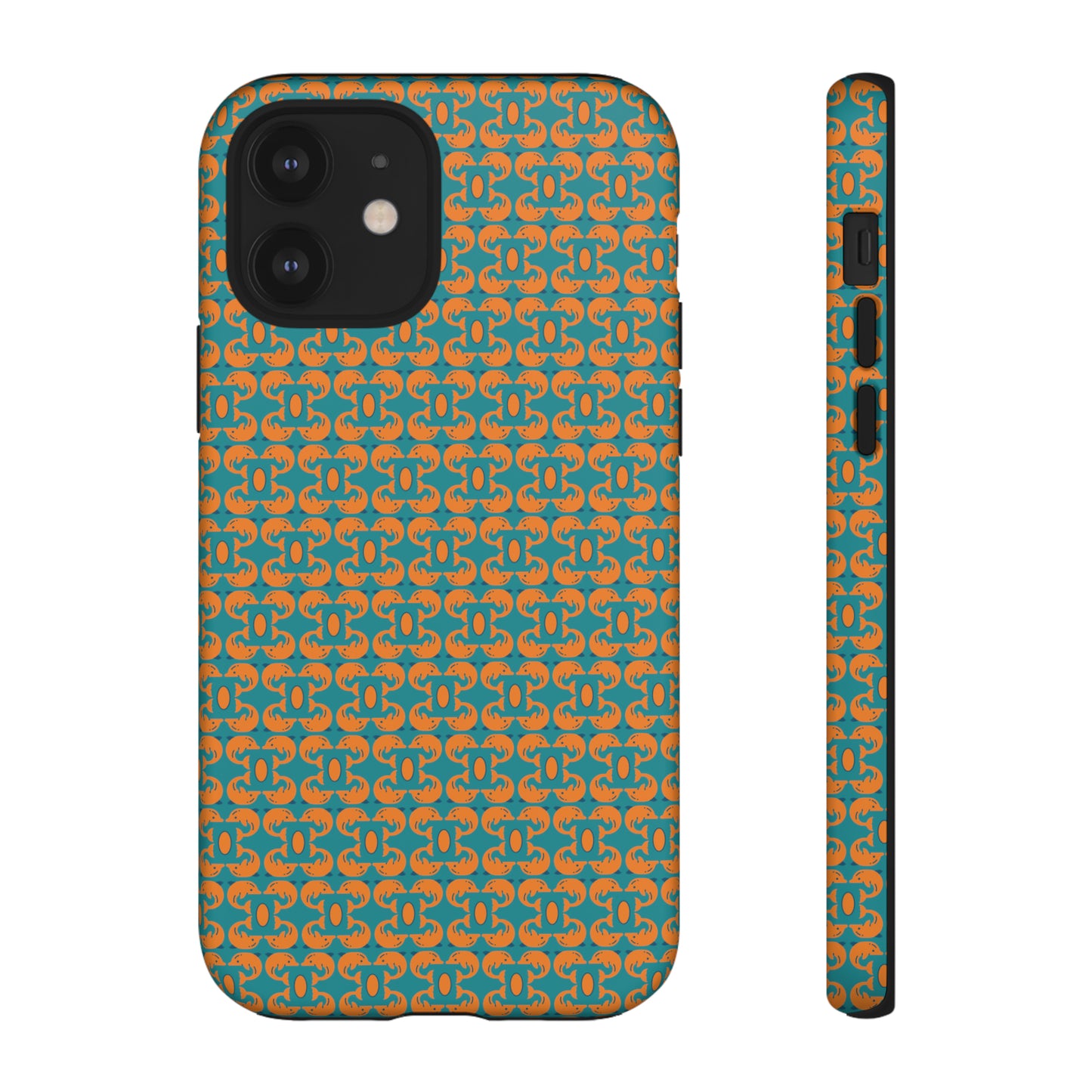 Playful dolphins - Orange - Aqua 008E97 - Tough Cases