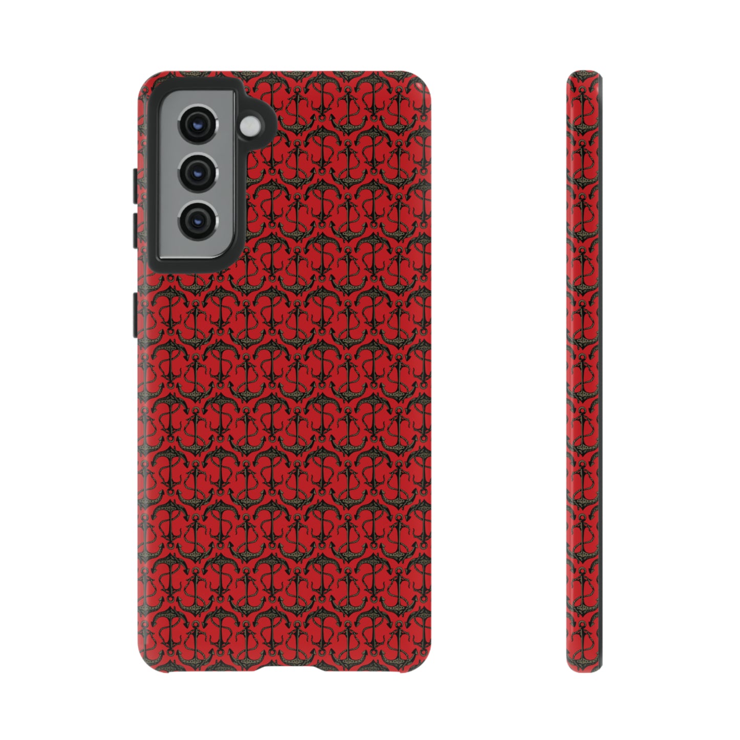 Anchors Away - Black Gray - Scarlet de0000 - Tough Cases