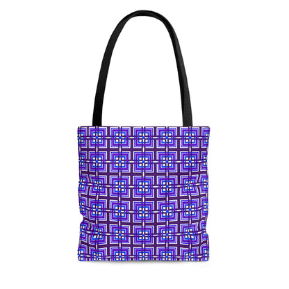 Intersecting Squares - Purple Blue - White ffffff - Tote Bag