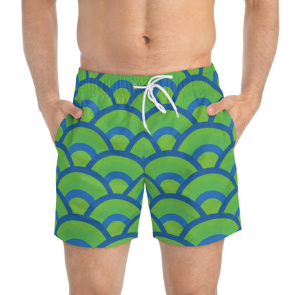 Green and Blue Sunrise - Swim Trunks