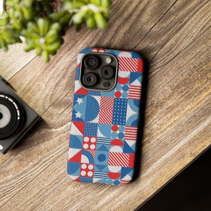 Red White and Blue Bold Pattern - BIG - Oil Paint Texture - Tough Cases