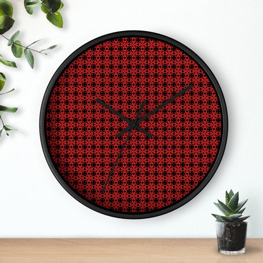 Letter Art - A - Red - Black - Wall Clock - Colorful Home Decor