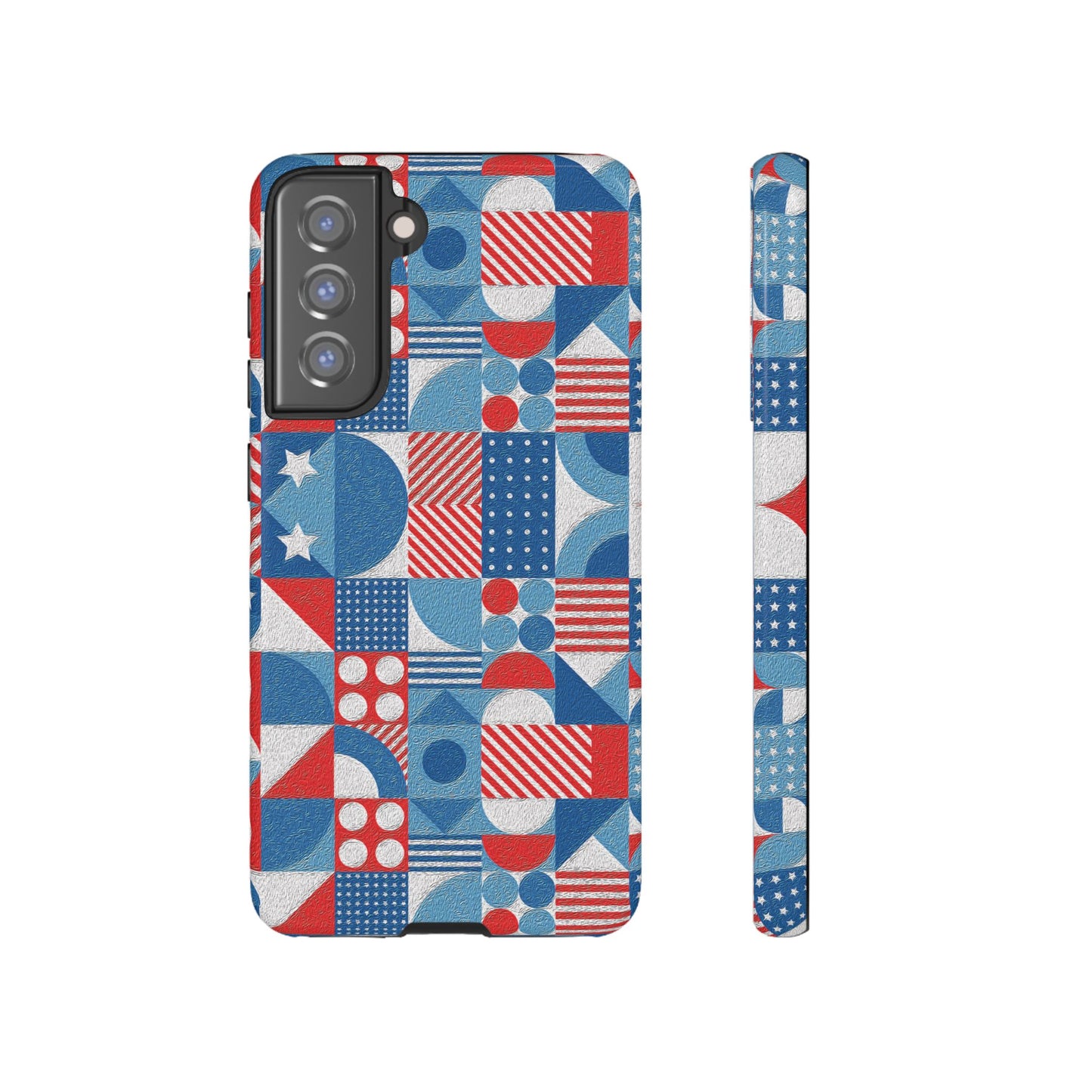 Red White and Blue Bold Pattern - BIG - Oil Paint Texture - Tough Cases