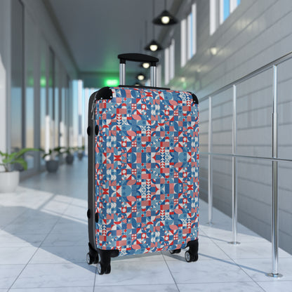 Red White and Blue Bold Pattern - Oil Paint Texture - Suitcase