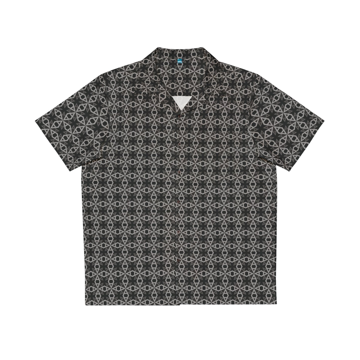 Letter Art - A - Gray - Black 000000 - Men's Hawaiian Shirt