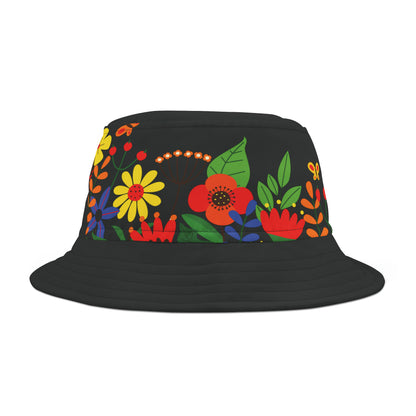 Bright Summer flowers - Black 000000 - Bucket Hat (AOP)