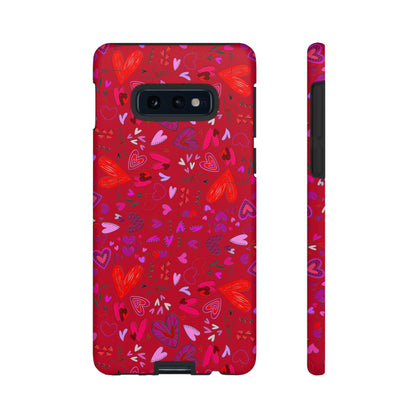 Heart Doodles - Fire Engine Red c8092e - Tough Cases