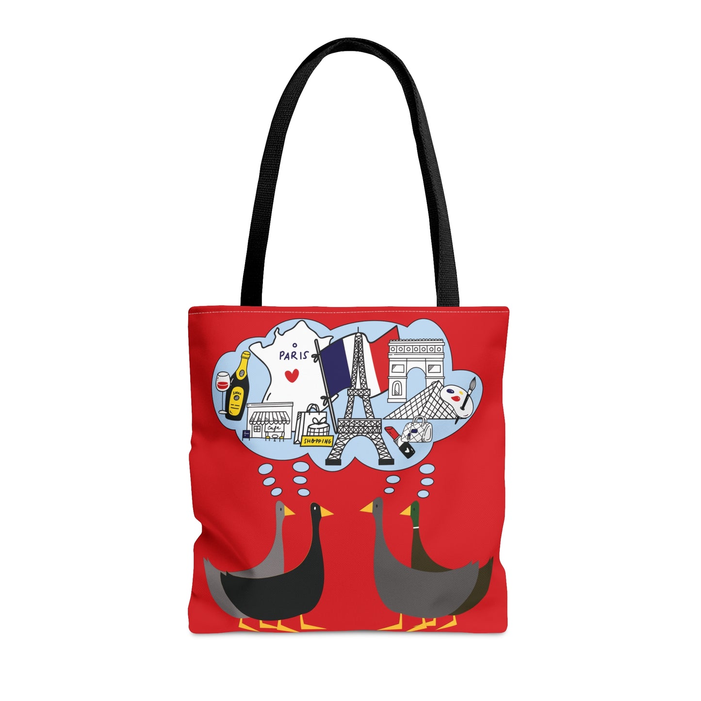 Ducks dreaming of Paris - Scarlet de0000 - Tote Bag