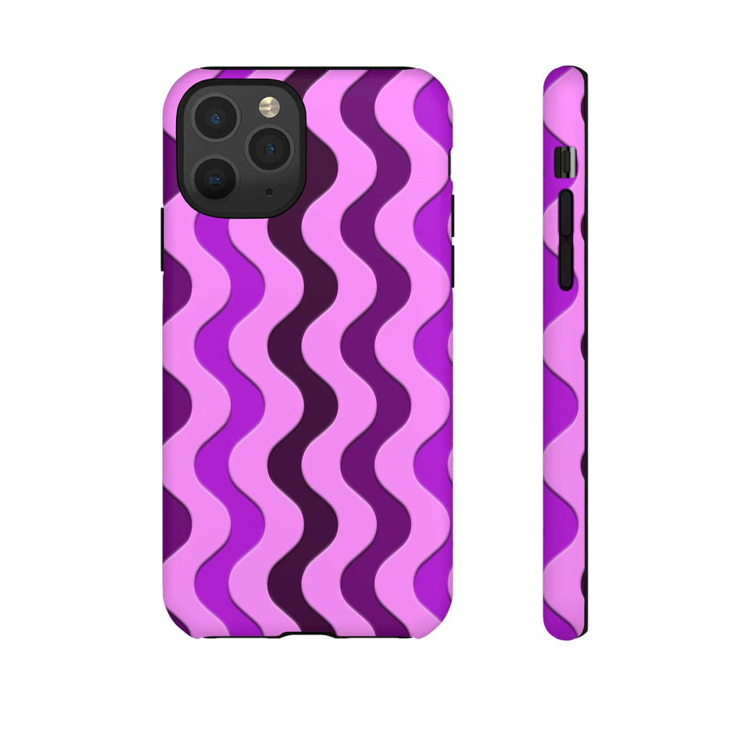 Vertical retro wavy purple and pink - Tough Cases