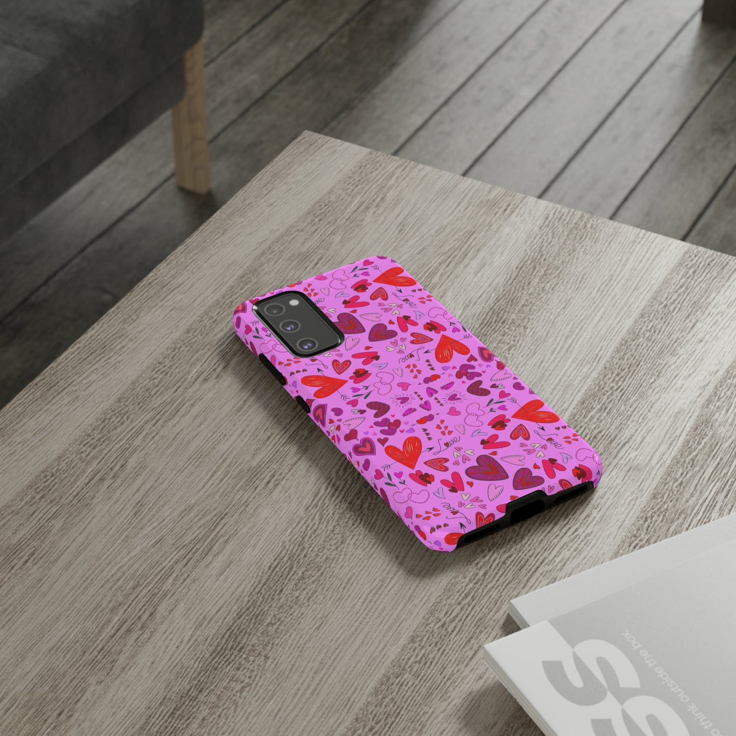 Heart Doodles - Fuschia Pink ff8eff - Tough Cases