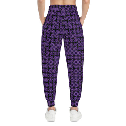 Letter Art - A - Purple - Black 000000 - Athletic Joggers (AOP)