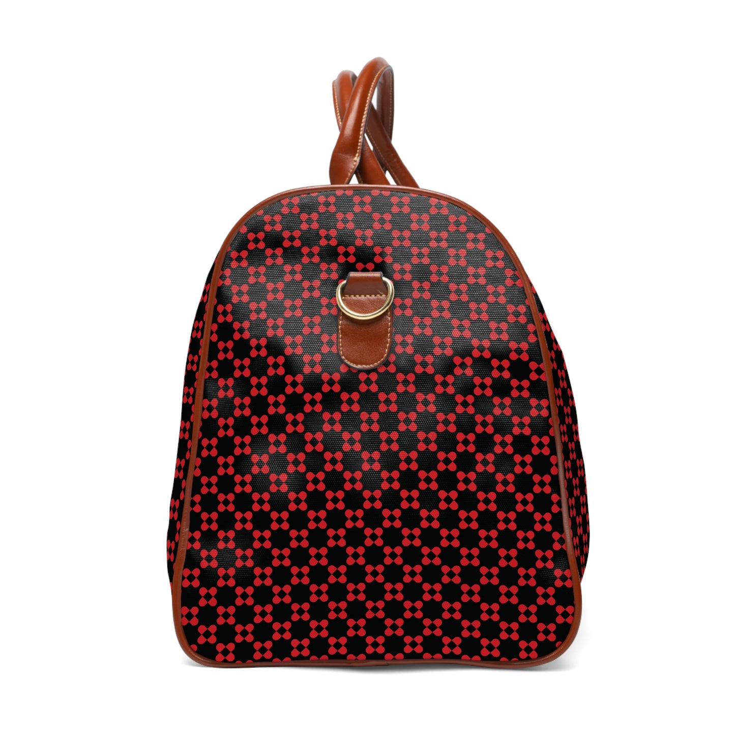 Pixel Petals - Red - Black - Waterproof Travel Bag