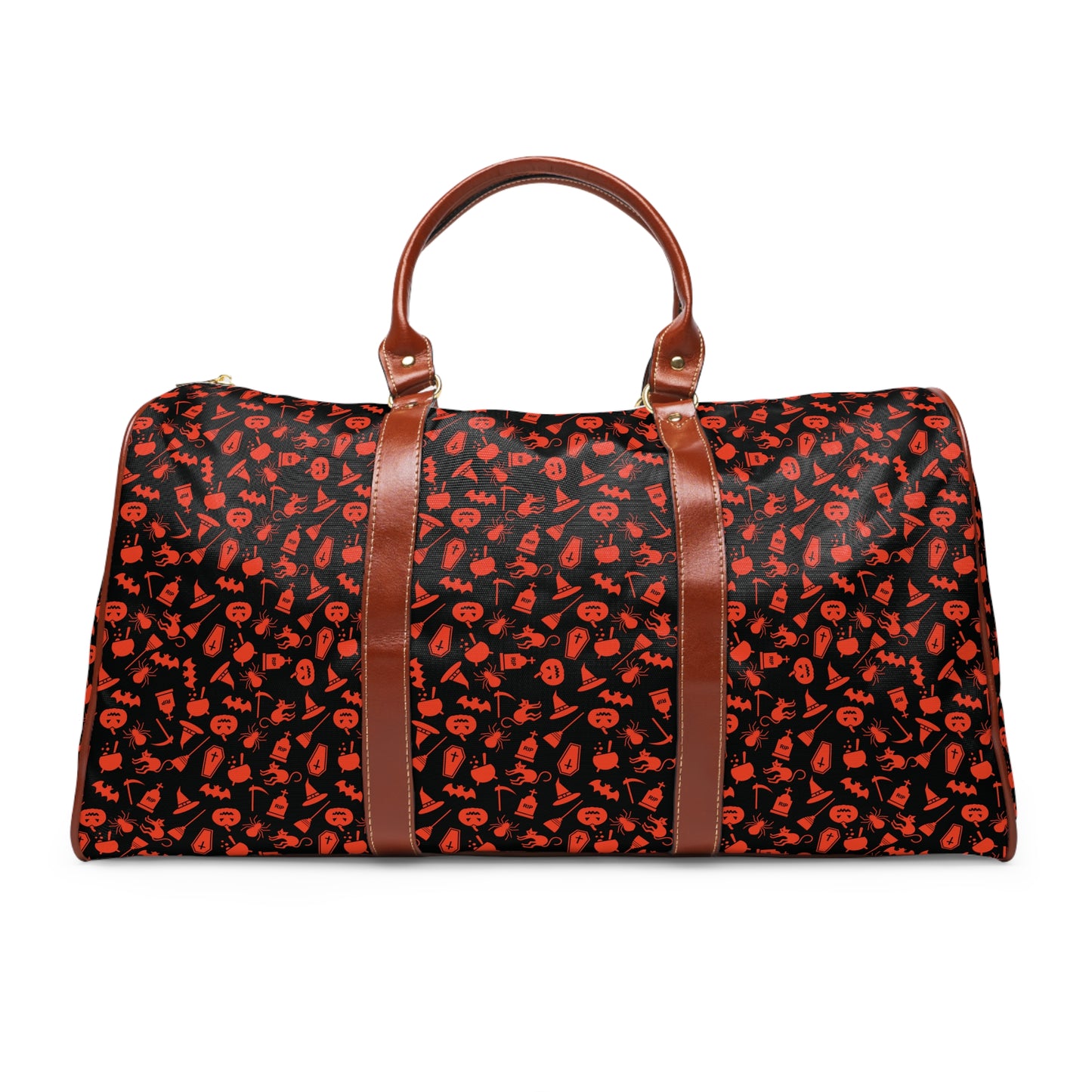 Halloween Scaries - Small - Orange - Black 000000 - Waterproof Travel Bag