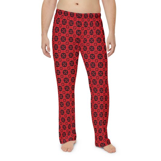 Letter Art - B - Red - Black 000000 - Men's Pajama Pants (AOP)