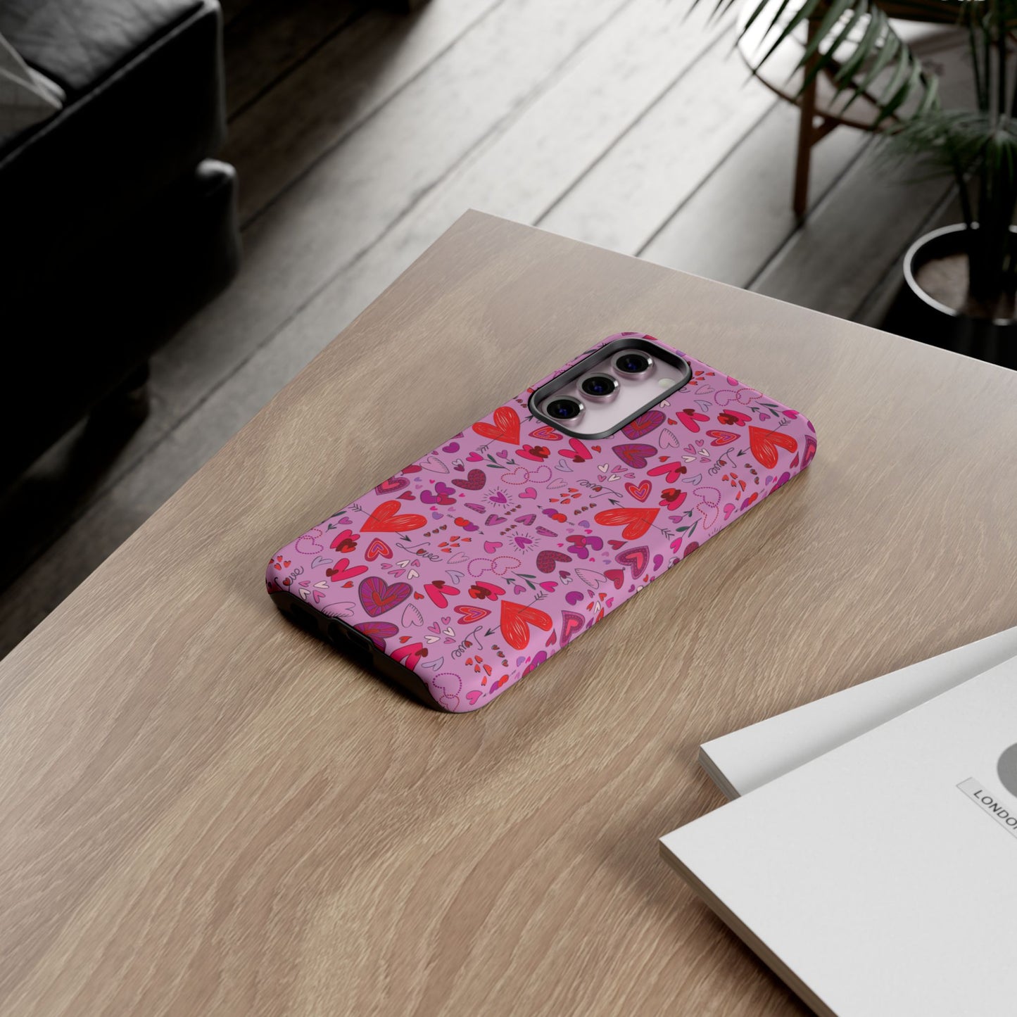 Heart Doodles - Fuschia Pink ff8eff - Tough Cases