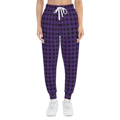 Letter Art - A - Purple - Black 000000 - Athletic Joggers (AOP)