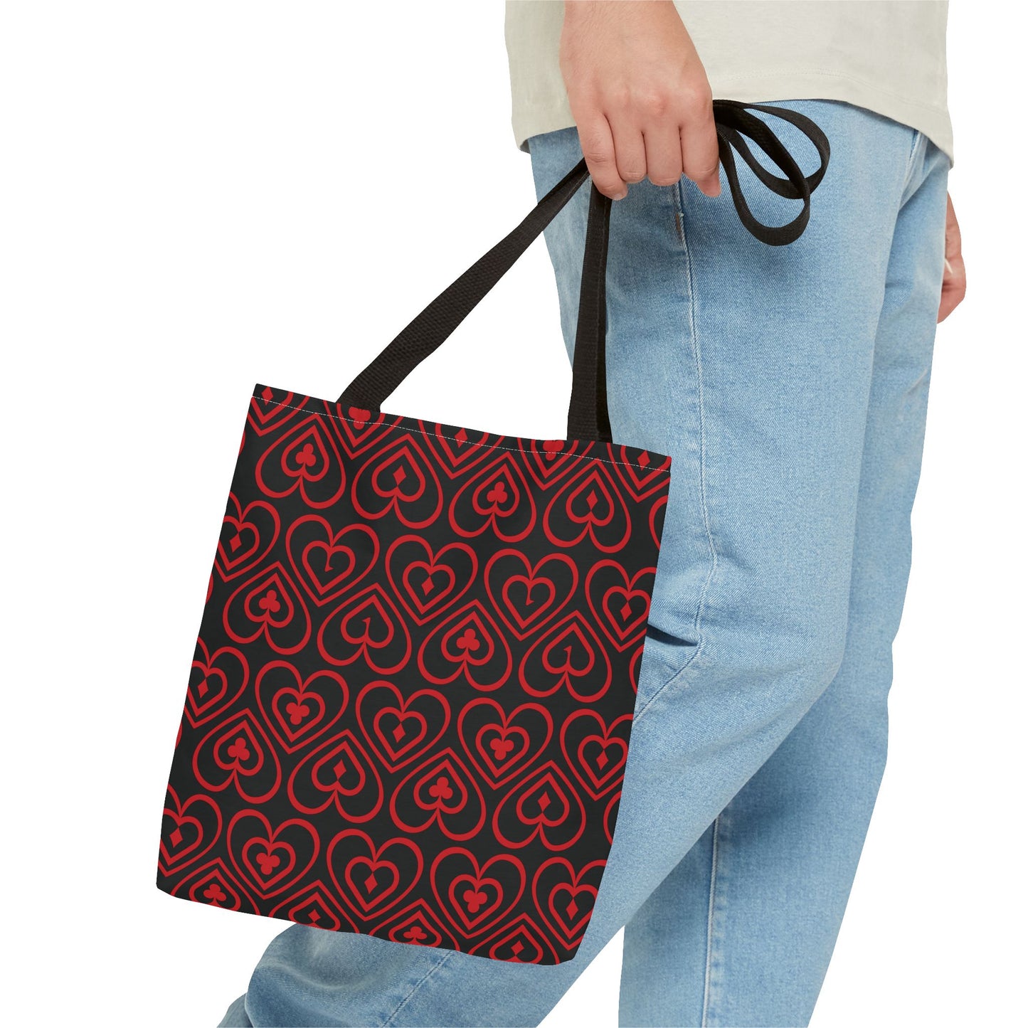 Ducks in the Deck - Red - Black 000000 - Tote Bag