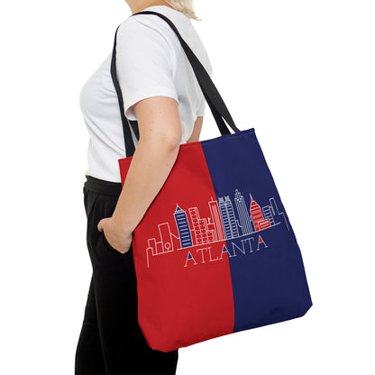 Atlanta - Red White and Blue City series - Logo - Tote Bag