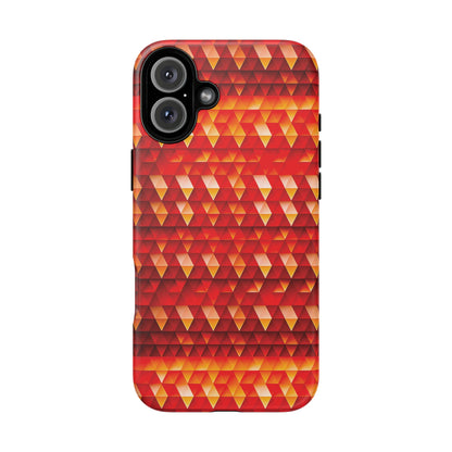 Geometric Flame - Red Triangles - Boston University Red d00000 - Tough Cases