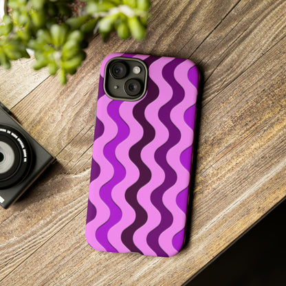 Vertical retro wavy purple and pink - Tough Cases