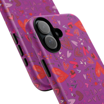 Heart Doodles - Deep Magenta B805AE - Tough Cases