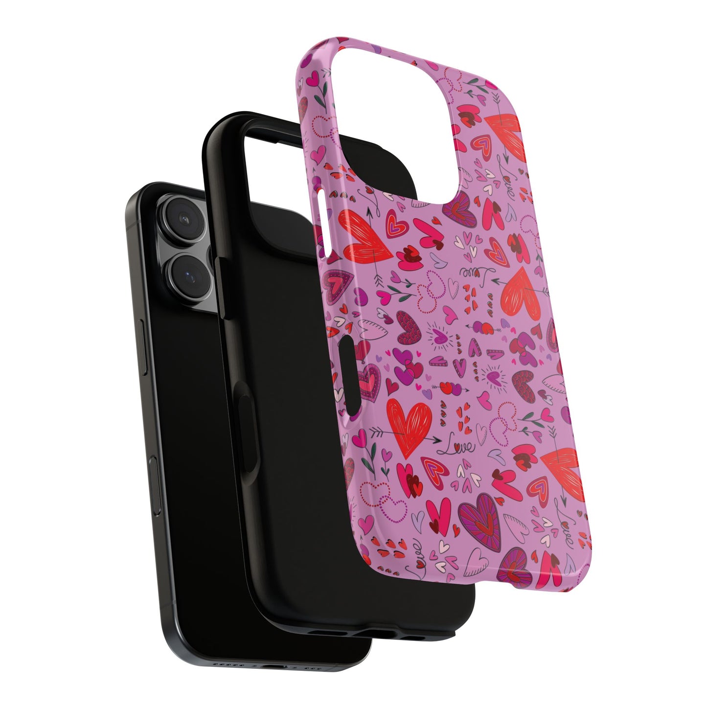 Heart Doodles - Fuschia Pink ff8eff - Tough Cases