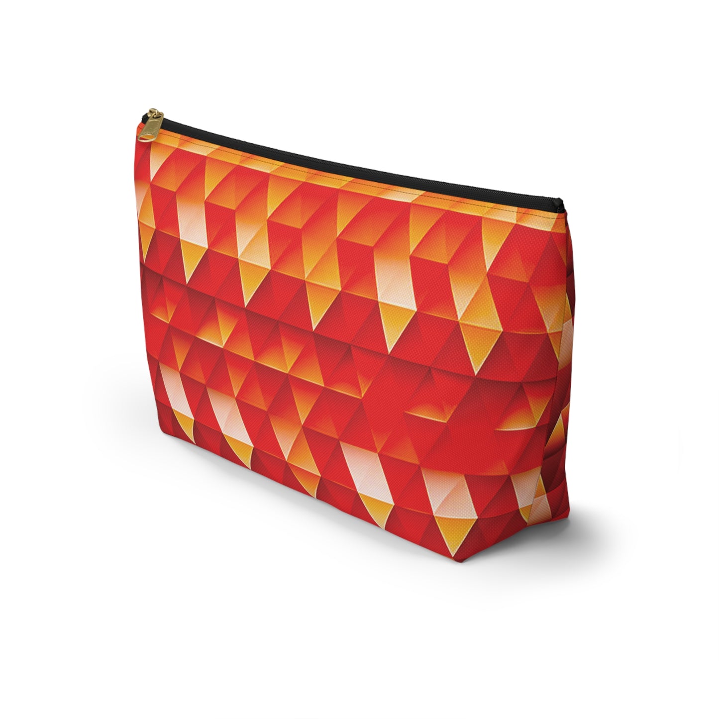 Geometric Flame - Red Triangles - Boston University Red d00000 - Accessory Pouch w T-bottom