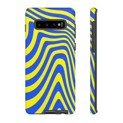 Retro wavy - yellow and blue - Tough Cases