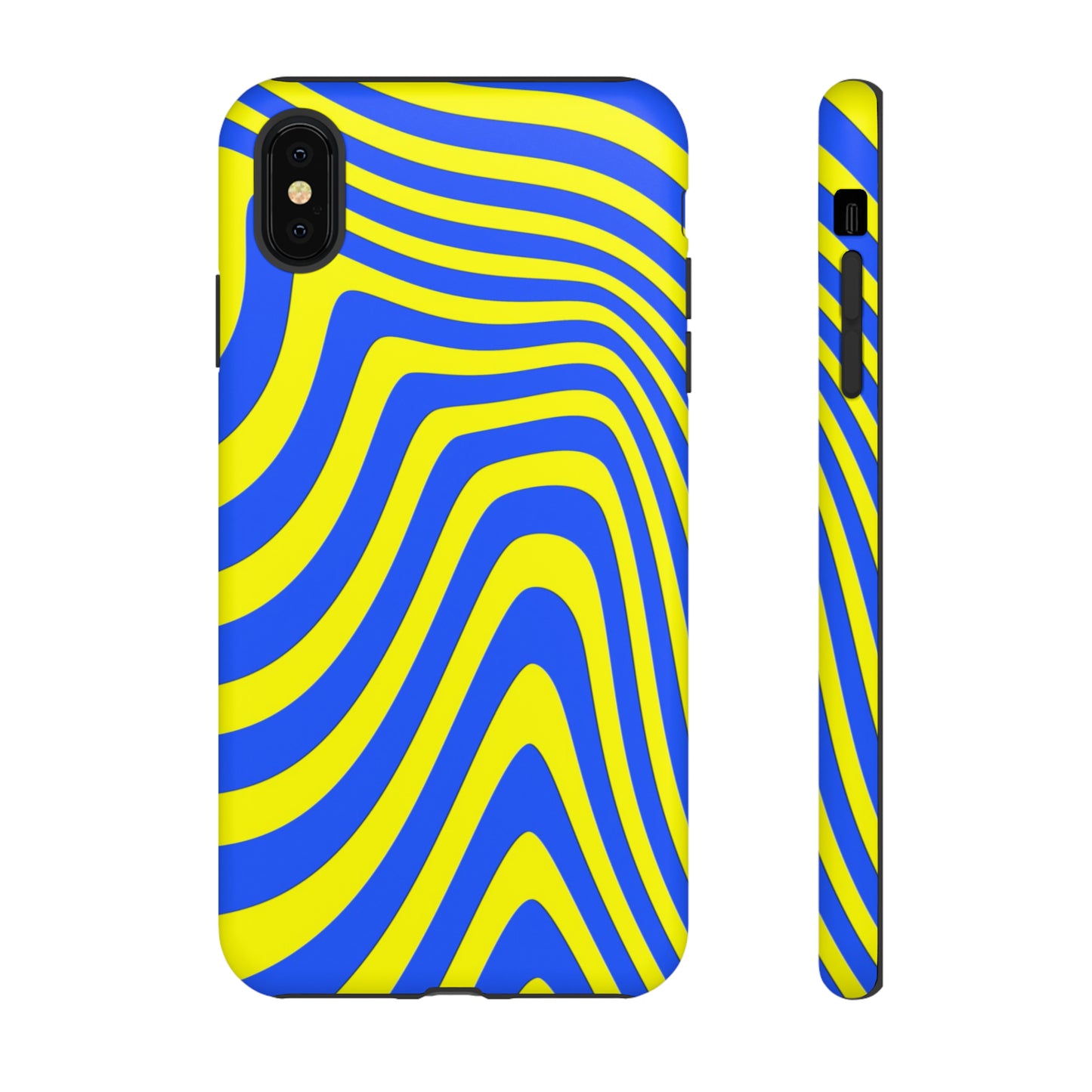 Retro wavy - yellow and blue - Tough Cases