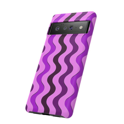 Vertical retro wavy purple and pink - Tough Cases