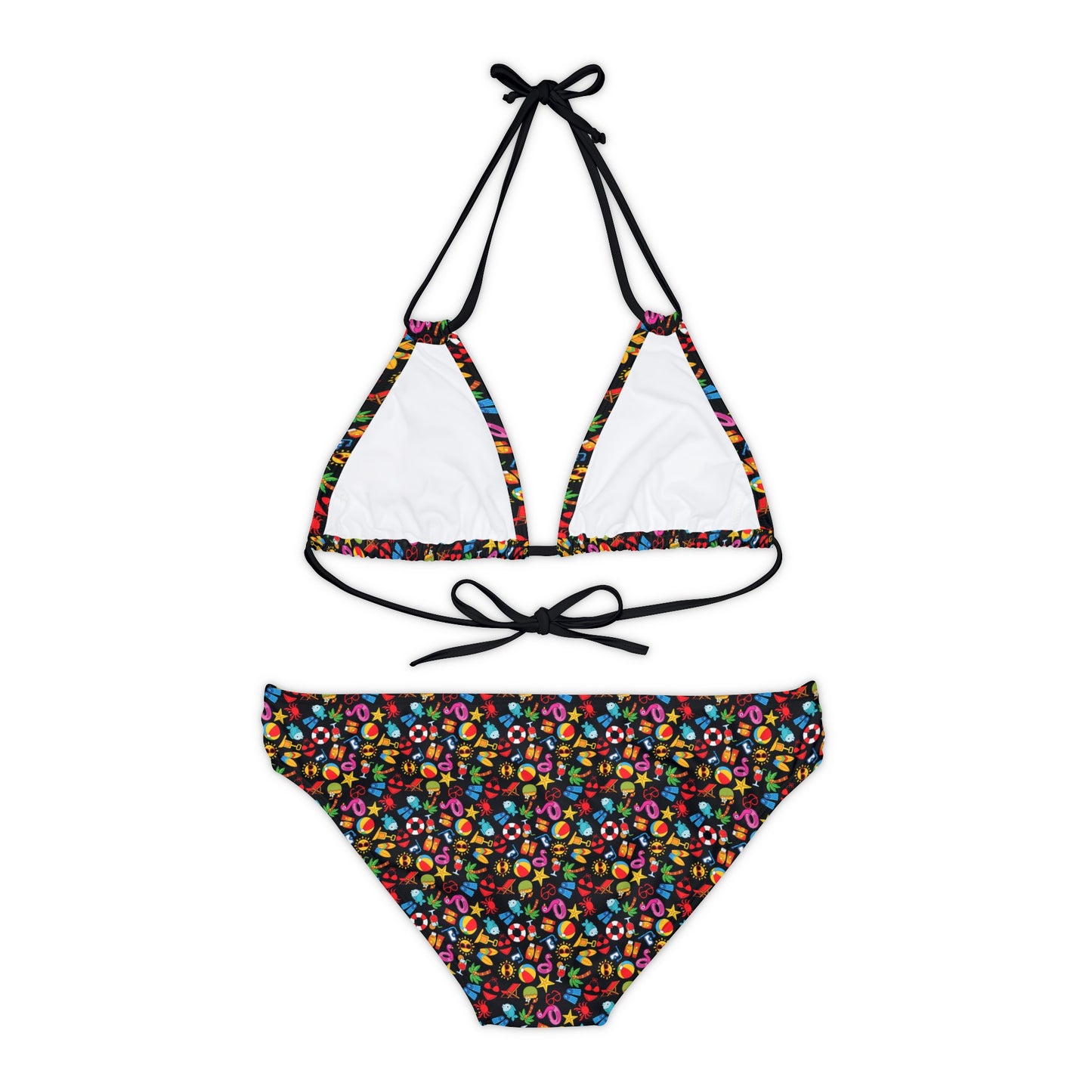 Summer Vibes - Black 000000 - Strappy Bikini Set