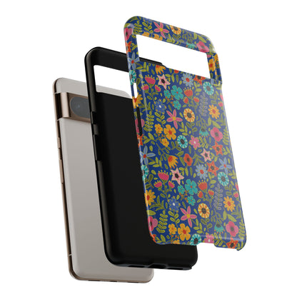 Playful Spring flowers - blue - Tough Cases