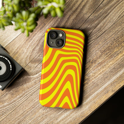 Retro wavy - yellow and orange - Tough Cases