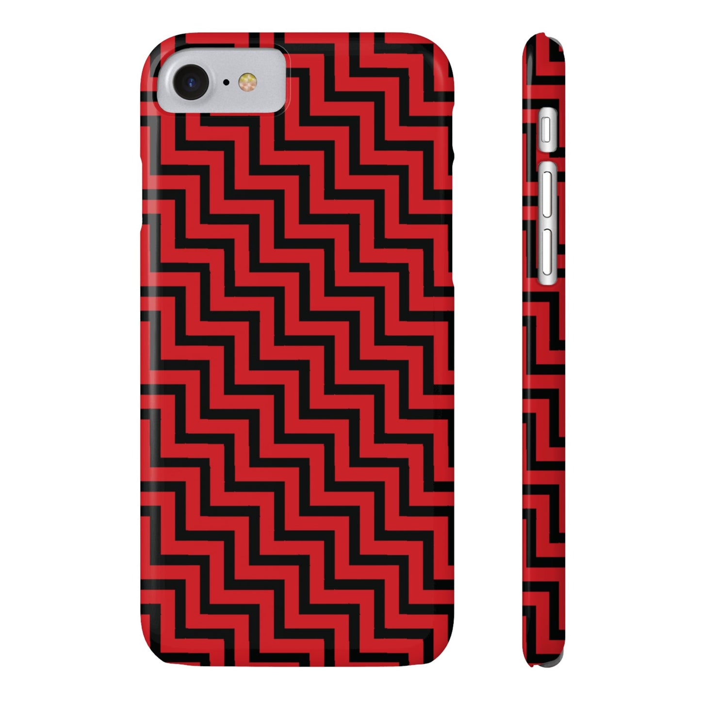 Zigs and Zags - Black - Scarlet - Slim Phone Cases