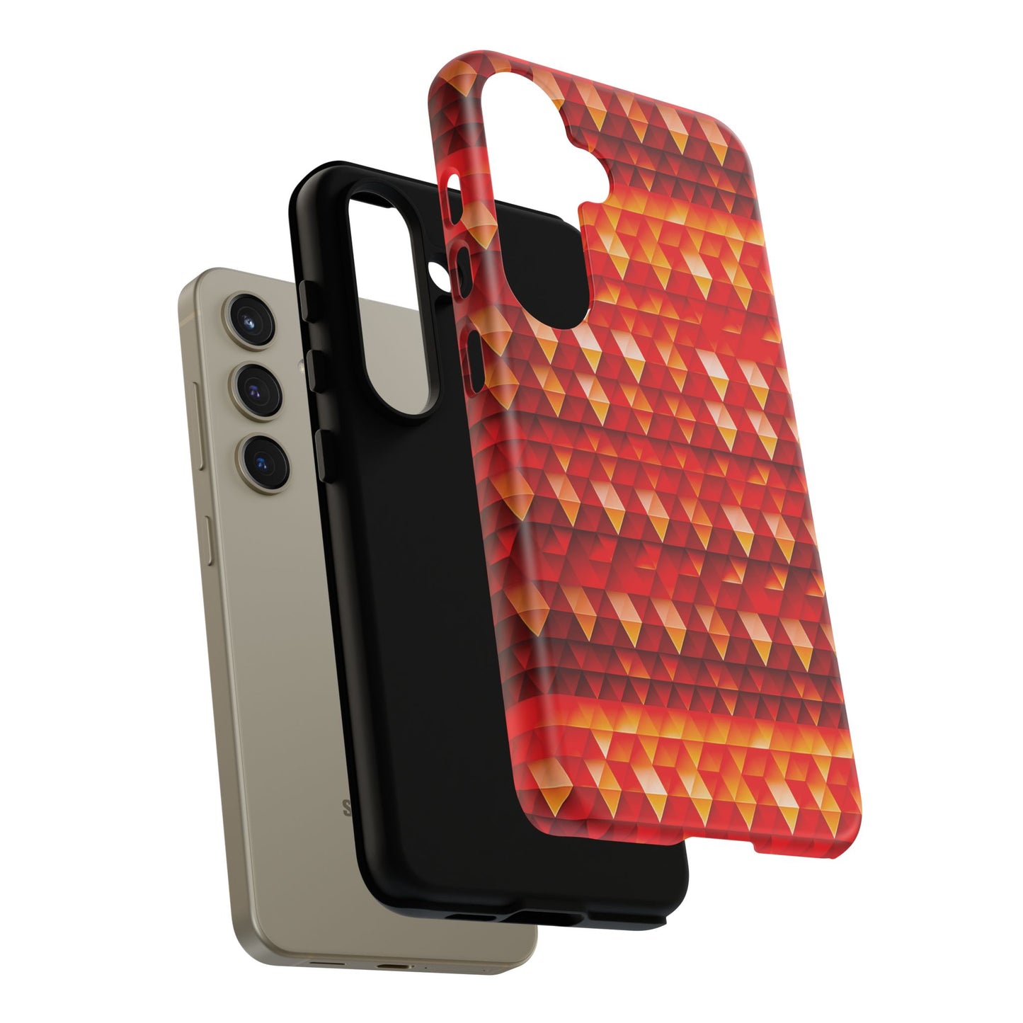 Geometric Flame - Red Triangles - Boston University Red d00000 - Tough Cases