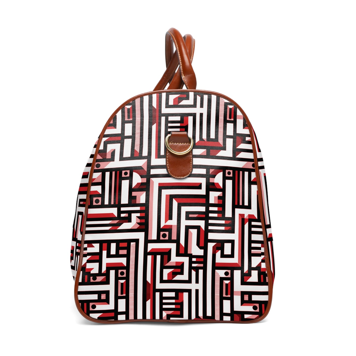 Futuristic pattern - Red - Waterproof Travel Bag