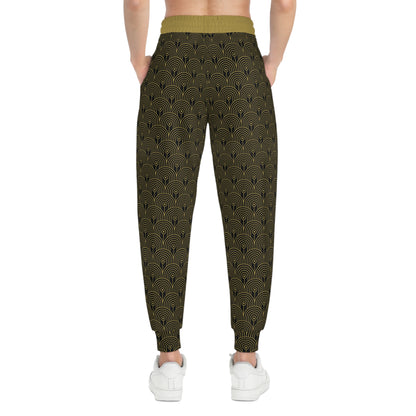 Art Deco 10 - Black 000000 Gold b29b4d - Athletic Joggers (AOP)