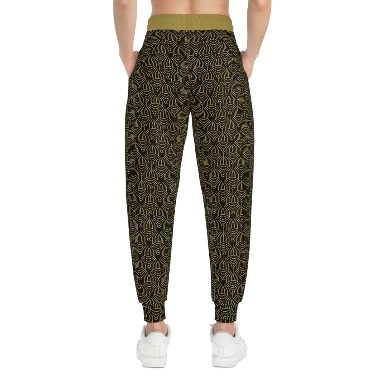 Art Deco 10 - Black 000000 Gold b29b4d - Athletic Joggers (AOP)