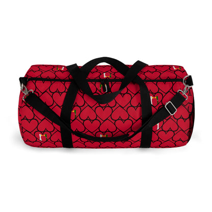 Ducks in hearts - Fire Engine Red c8092e - Duffel Bag