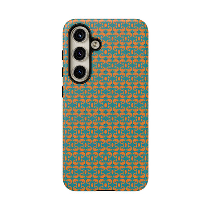 Playful dolphins - Orange - Aqua 008E97 - Tough Cases