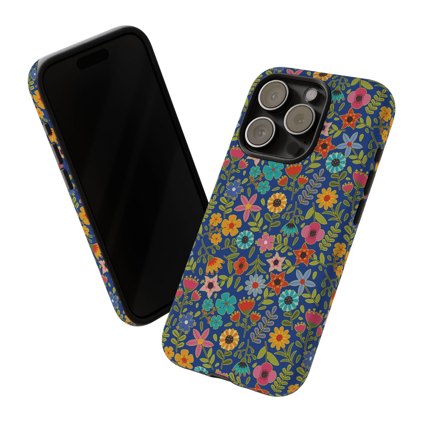 Playful Spring flowers - blue - Tough Cases