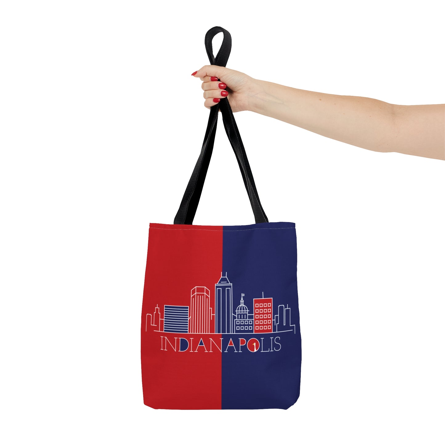 Indianapolis - Red White and Blue City series - Logo - Tote Bag