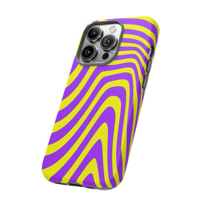 Retro wavy - yellow and purple - Tough Cases
